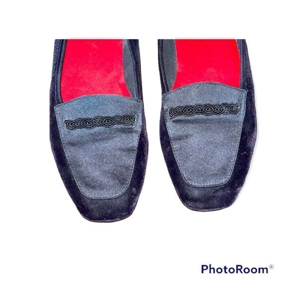 Enzo Angiolini Womens Black Velvet Square Toe Slip On Loafer Shoes Size 8.5 M - Picture 3 of 10
